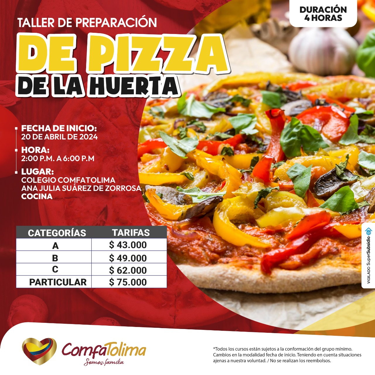 TALLER PREPARACIÓN DE PIZZA DE LA HUERTA